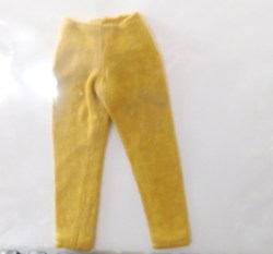 1963 BARBIE FASHION PAK MUSTARD GOLD KNIT SLACKS plus Gold Wedgies Shoes Complete